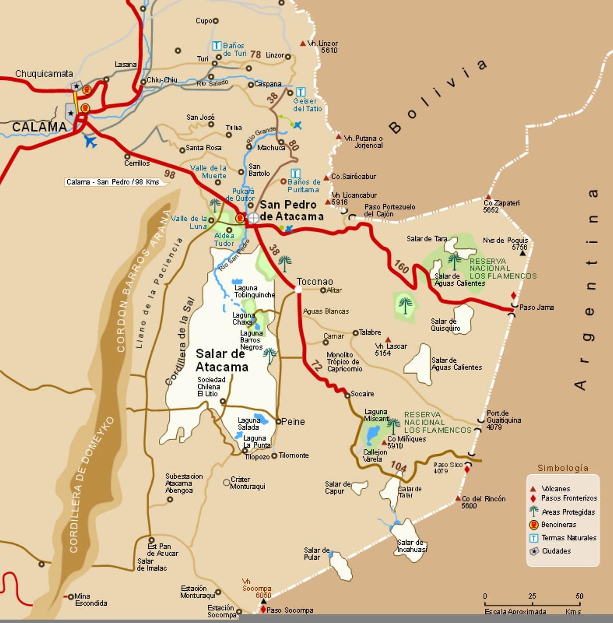atacama desert ჩილეს რუკა