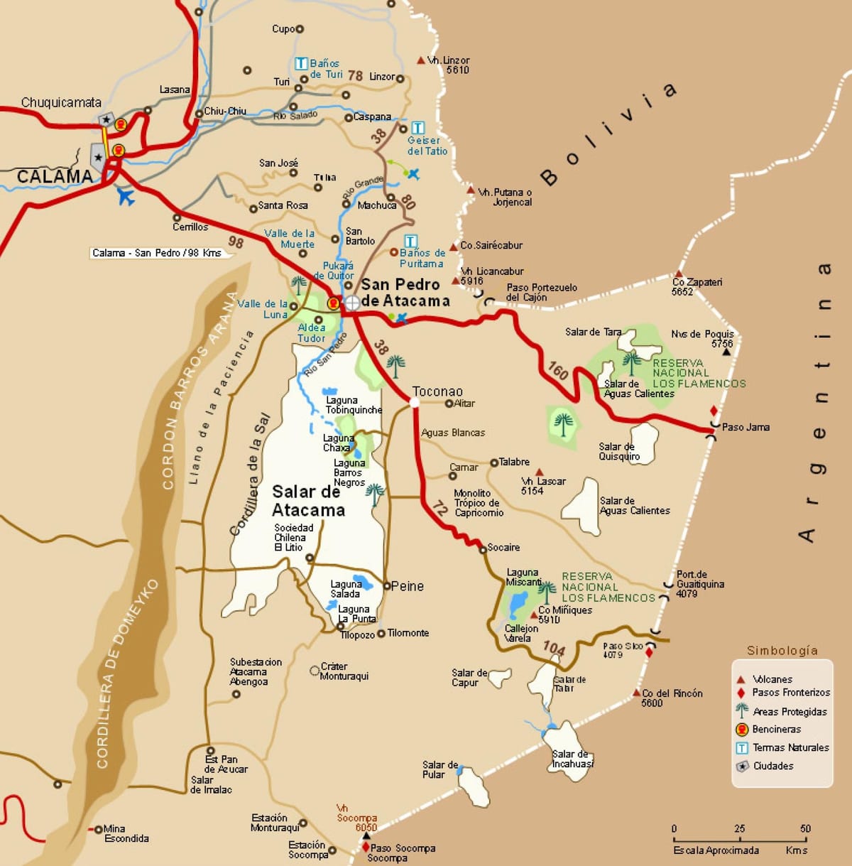 რუკა atacama ჩილე
