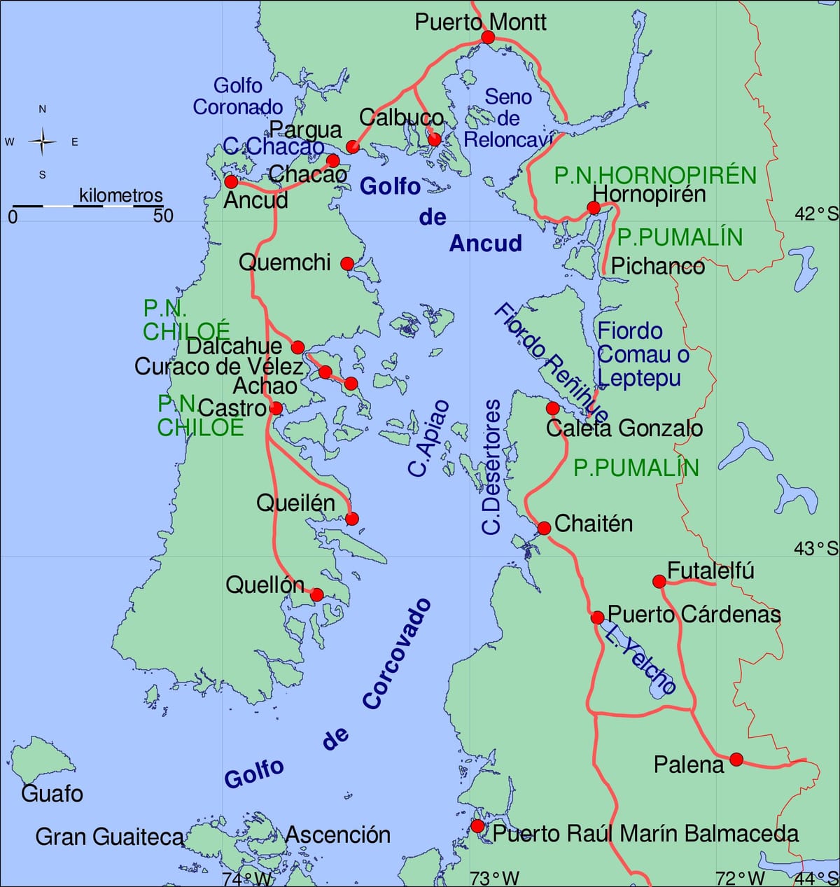 რუკა chiloe ჩილე