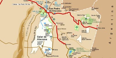 Atacama desert ჩილეს რუკა